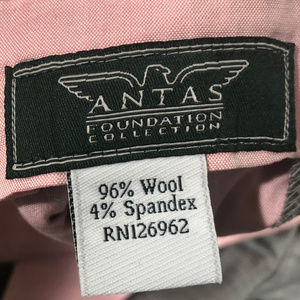 ANTAS WOOL FLAT FRONT PANTS 38 UNHEMMED, NEW